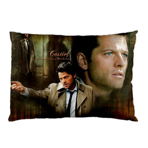 

Hot Castiel Angel Supernatural Pillow Case Cover Misha Collins Pillowcase Custom Supernatural Gifts Polyester Two Sides 20"x30"