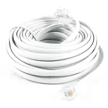 Wsfs Лидер продаж Белый RJ11 6P4C модульный телефон Extenstion жильный кабель 6 м 20ft