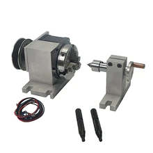 ЧПУ роторная ось 4-я ось 65 мм активность патрон для задней бабки живой центр для мини токарный станок фрезерный станок