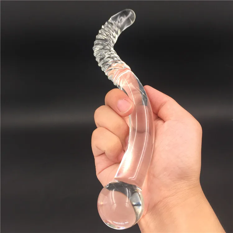 2 Pcs/Lot Vibrator And Real Photo pyrex glass crystal dildo penis Anal butt  beads Adult male products sex toys for women men