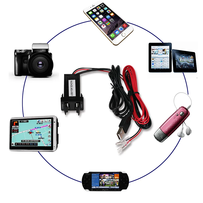 12 В-24 В 2.1A USB Интерфейс разъем Применение для Toyota Hilux Vigo зарядки для MP3 MP4 смартфон pad IPhone Tablet PC GPS