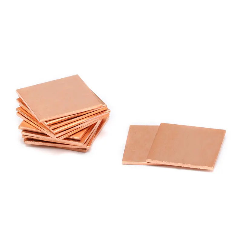 5pcs/lots Copper Sheet Shim Piece Heat Sink 20* 20mm*(0.8/1mm Optional) Thermal Pad For Laptop GPU CPU