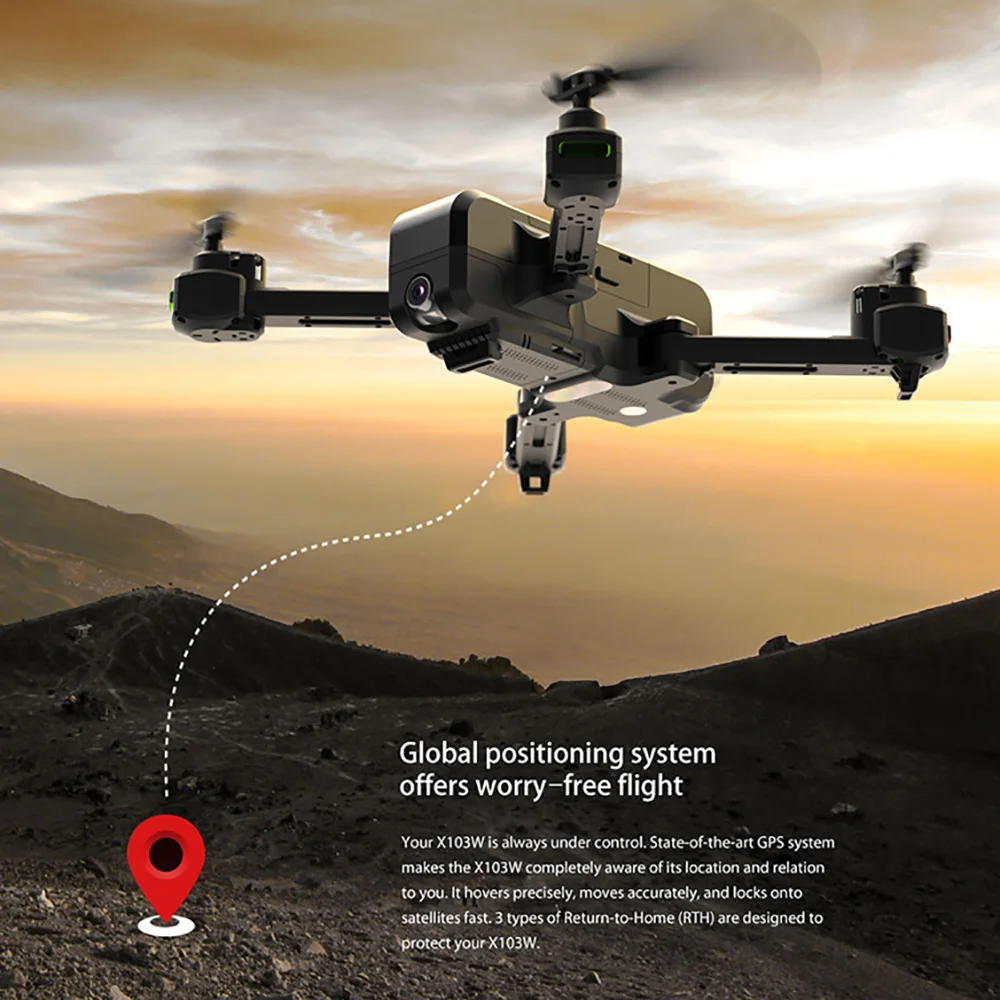 Оригинал MJX X103W RC Drone 2 4G складной gps 5G wifi FPV с 2K HD камерой Безголовый режим