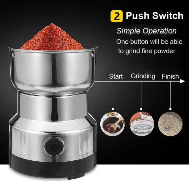 Electric Stainless Steel Coffee Bean Grinder Home Grinding Milling Machine 220V EU Plug Coffee Accessories Kitchenware Electric Stainless Steel Coffee Bean Grinder Home Grinding Milling Machine 220V EU Plug Coffee Accessories Kitchenware