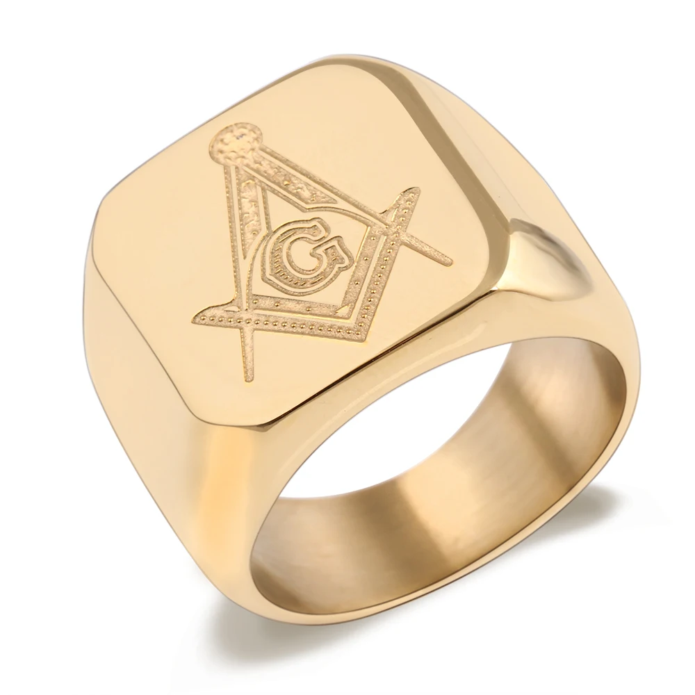 316L Stainless Steel Masonic Ring for Men, master masonic signet ring, free mason ring jewelry