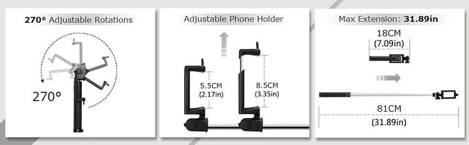 CASEIER селфи палка Bluetooth, со встроенным Bluetooth дистанционным затвором для iPhone X 876 модная селфи-Палка для samsung xiaomi