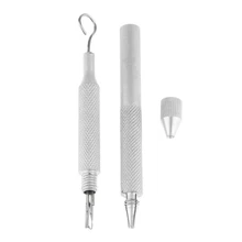 Вязанные крючком вентиляционные иглы Набор стальная ручка парик шнурка сделать вязать микро кольцо петля волос перо удлинитель инструмент