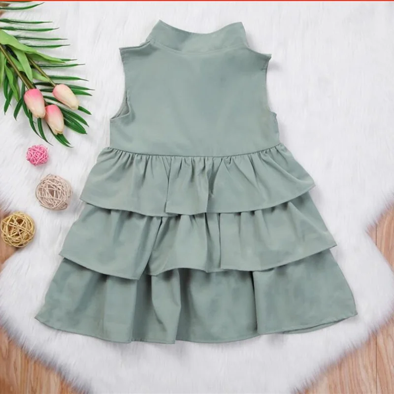 8 Toddler Kids Baby Girls Clothes Baby Princess Dress Party Tutu Layer Mini Sleeveless Cake Dresss Vestido Menina