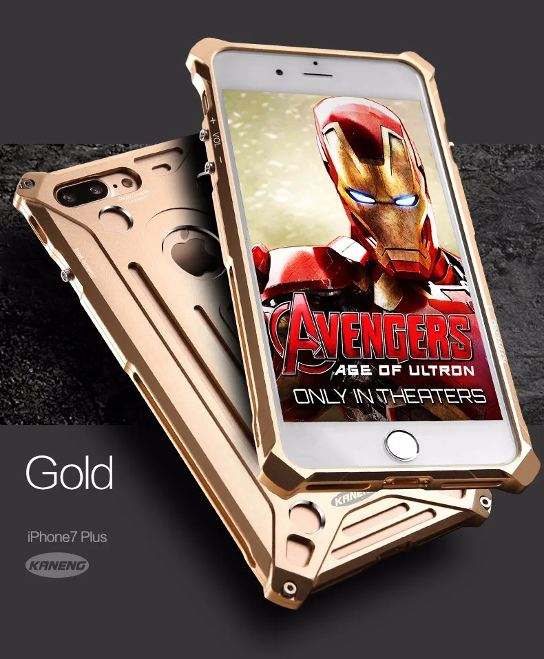 

For iPhone 6 6s 6s plus 7 8 plus Case Kaneng Luxury Aluminum Metal Overbearing Cover Luxury Box Armour Fashion Cool Hotsale