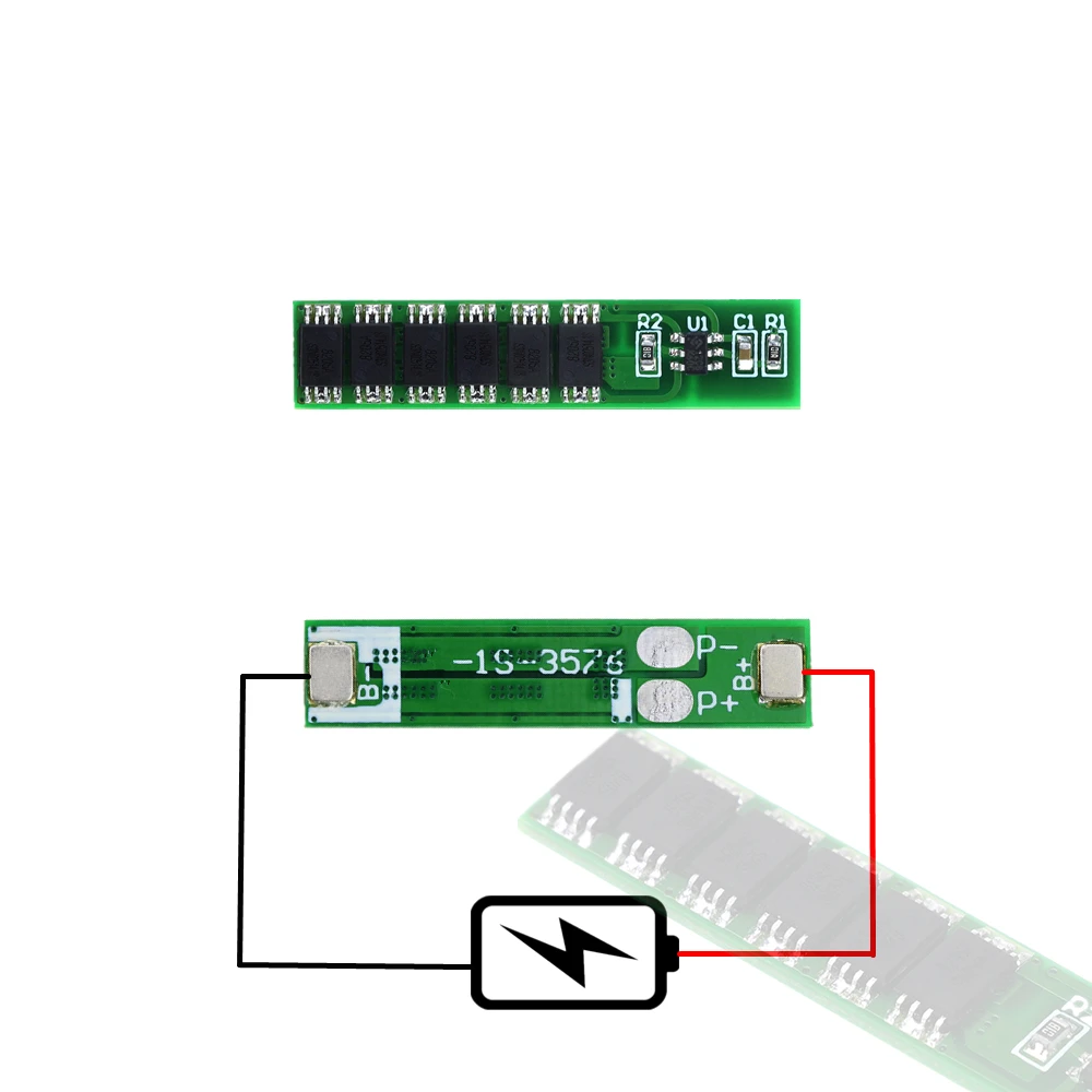 

1S 15A 3.7V li-ion BMS PCM battery protection board pcm for 18650 lithium ion li battery