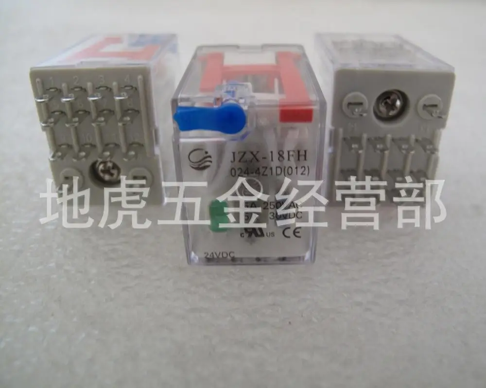 Relay 4 4 pairs of contacts JZX-18FH/024-4Z1D DC 24V with lamp and test rod