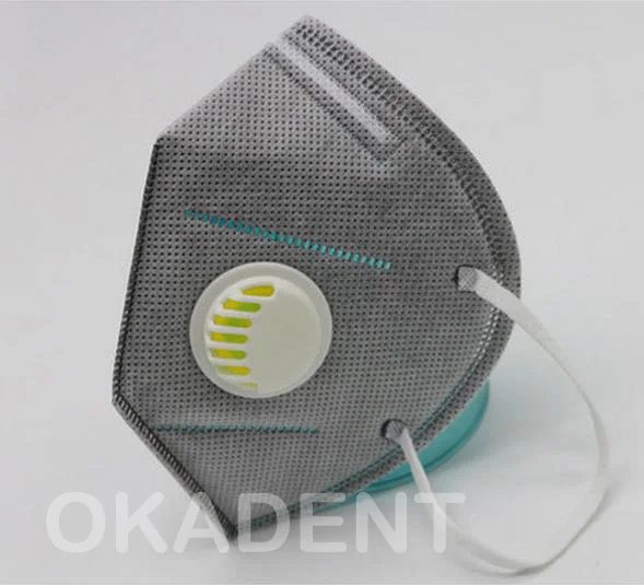 

5PCS N95 vertical folding nonwoven valved dust Activated carbon mask PM2.5 disposable respirator mask with valve