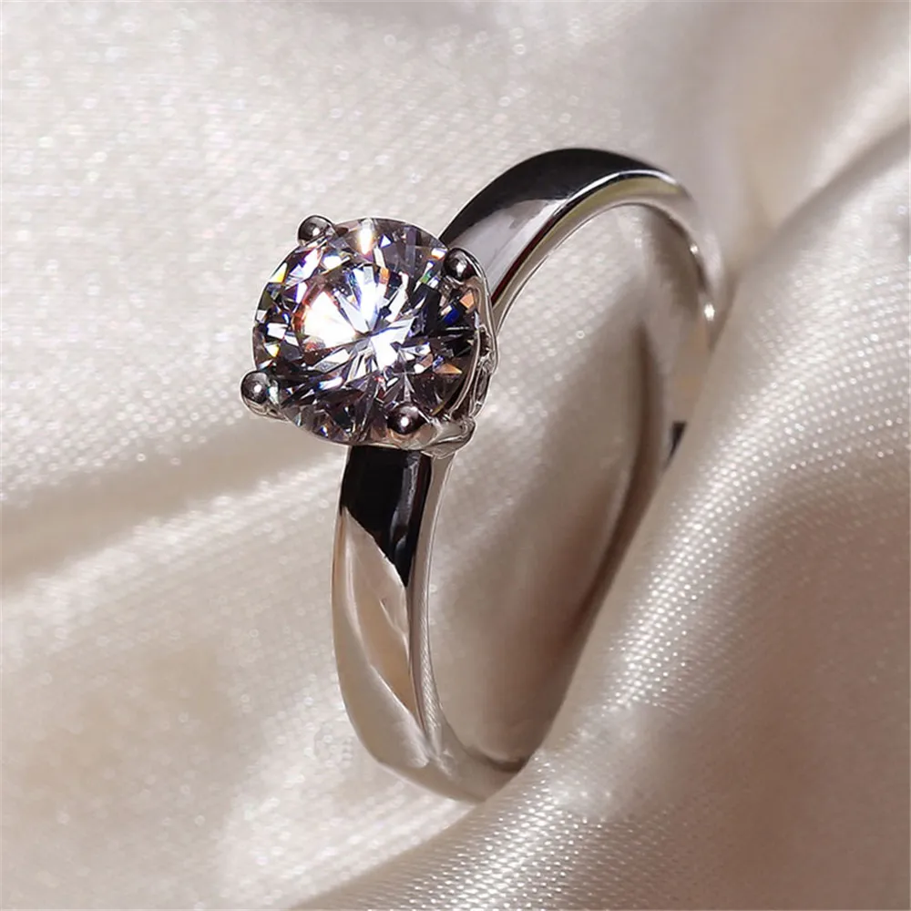 

Wonderful 925 Sterling Silver AAA Cubic Zircon Women Promise Wedding Ring Size 6 7 8 9 HERR0064