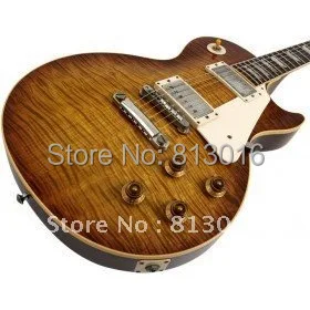 

lvybest can be customized, LP 1959 R9 Tiger Flame Electric guitar luxury finished with Chrome hardware! Free Shipping!