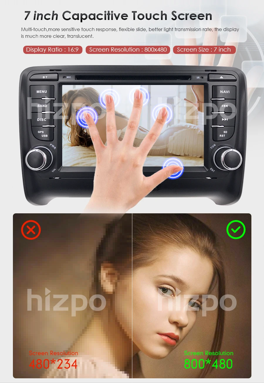 Top Car Multimedia For Audi TT MK2 2006 2007 2008 2009 2010 2011 2012 2013 2014 7" Navigation Stereo GPS Car DVD Player Radio 1080P 6