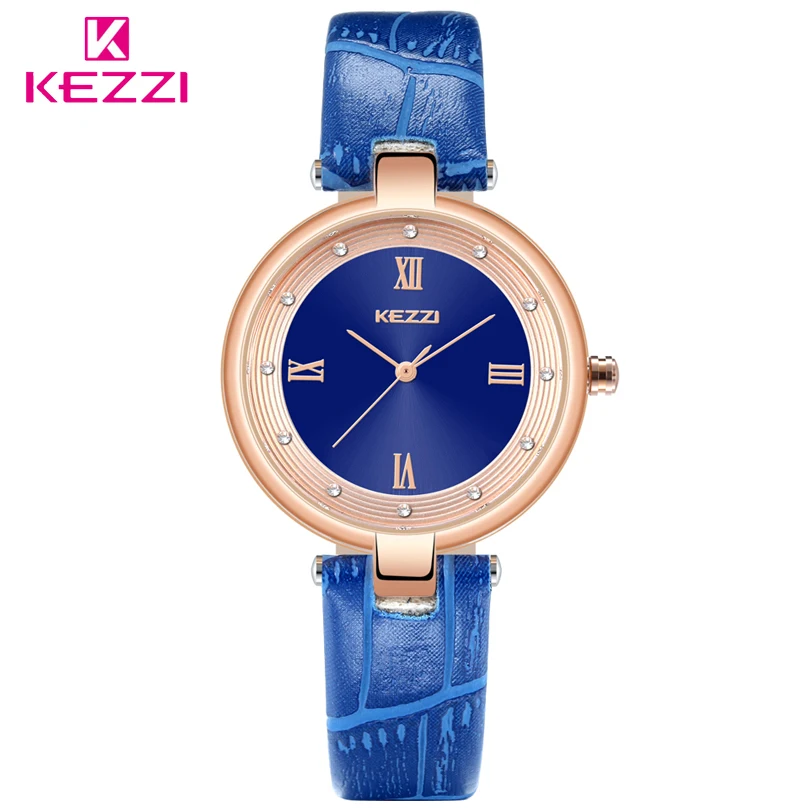 

KEZZI Womens Watches Female Top Brand Luxury Lady Leather Quartz Watch Elegant Ladies Fashion Women Watches Relogios Femininos