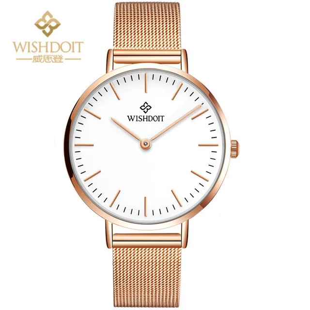 

WISHDOIT Super Slim Sliver Mesh Stainless Steel Watches Women Brand Luxury Casual Clock Ladies Wrist Watch Relogio Feminino
