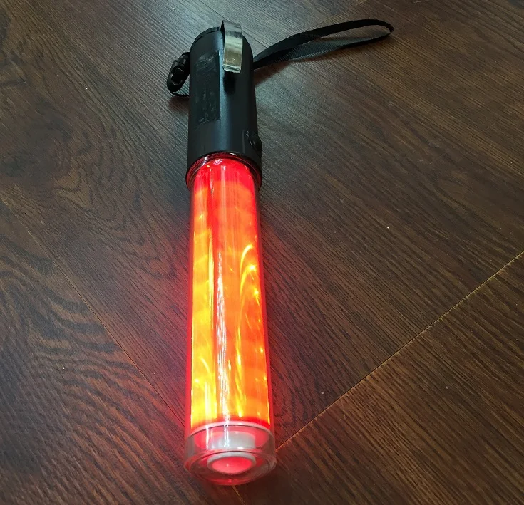 

26 Long Charging Style Outdoor Flashing Safety Mulit- functional LED Traffic flashlight baton magnet at the bottom