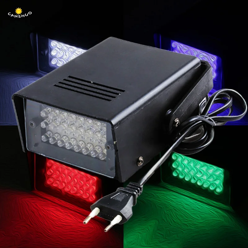 

CANSHOU 24 LED DJ Strobe Flash Lights Disco Party Club AC110V 220V EU/US Plug 3W Stroboscope Stage Light Effect Home Party Lamps
