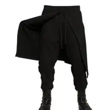 27-44! Большие размеры Мужская одежда персонализированные искусственной комплект из двух предметов Брюки повседневные штаны загрузки вырезать джинсы брюки певица костюмы