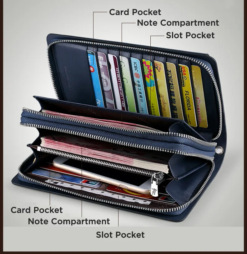 Кожаный модный клатч для iPhone 8 с держателем, мужской кошелек, 21 держатель для карт, кошелек PL312