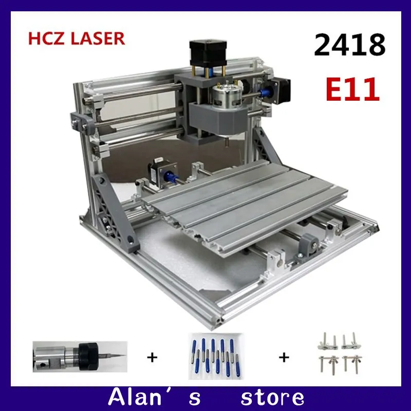 

CNC DIY 2418 ER11 GRBL control mini CNC machine tools, PCB milling machine, laser engraving machine Woodworking router best toys