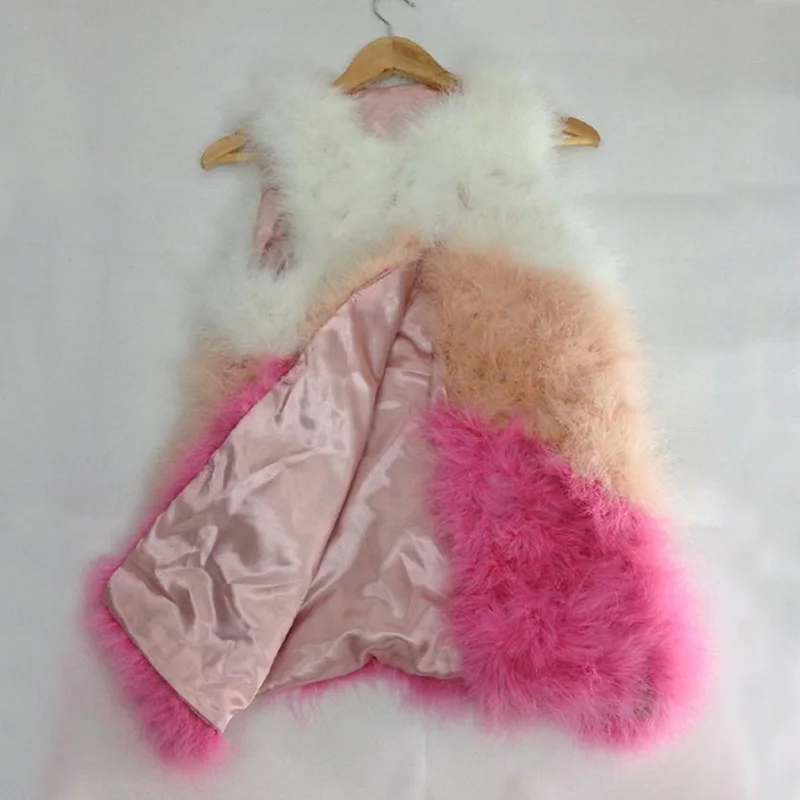 Женский жилет из натурального меха страусиного пера Jancoco Max S1425|real ostrich|genuine fur vestfur