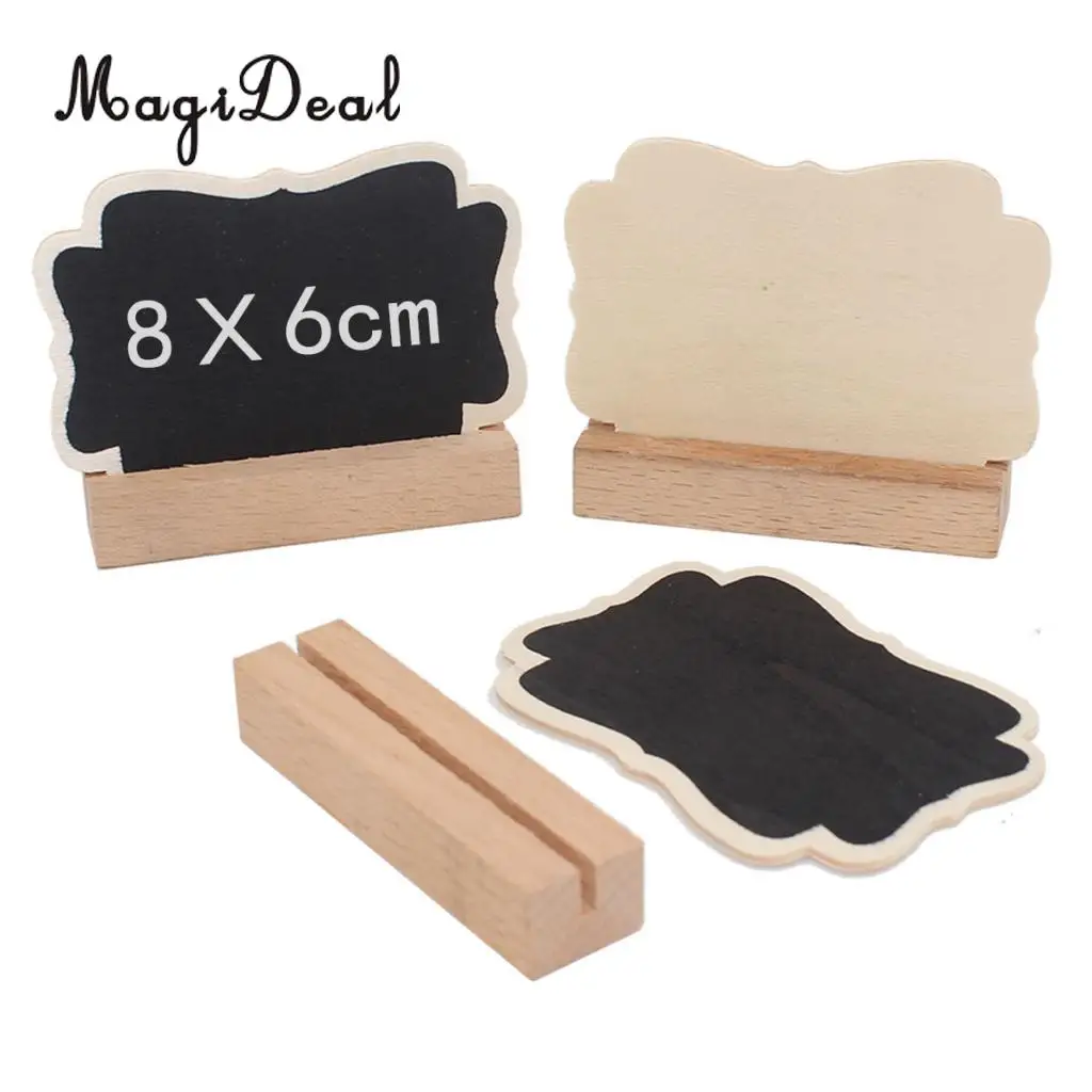30PCS Mini Wooden Blackboard Memo Message Board Sign For Wedding Kitchen Store Shop Buffet