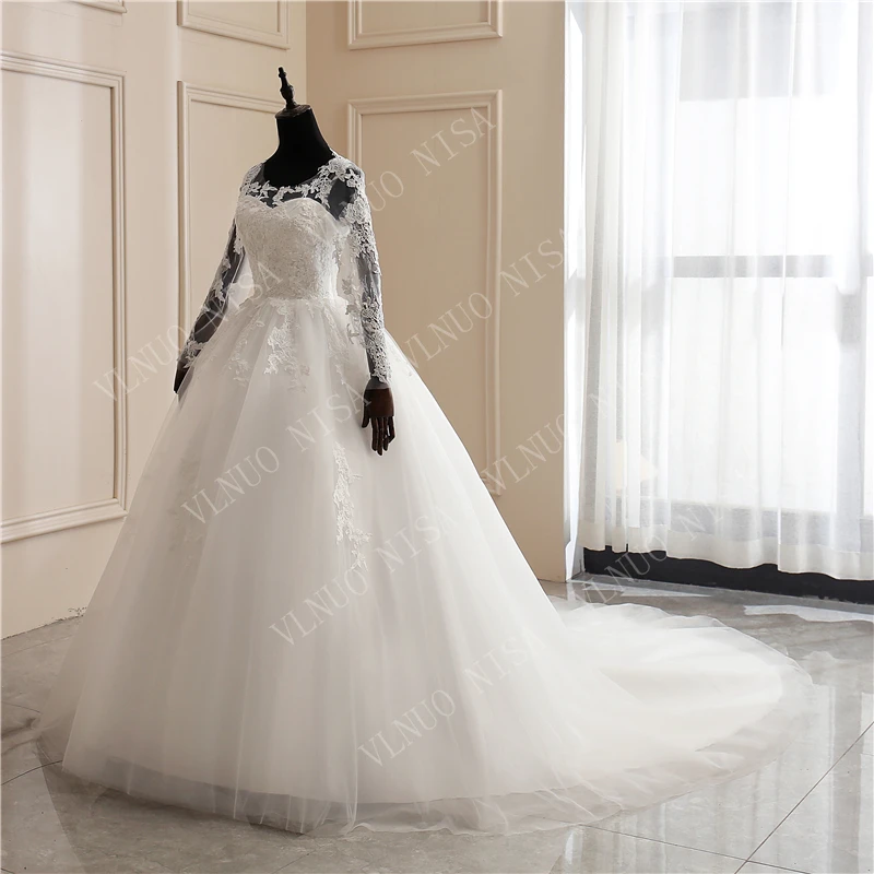 8 слоев модное мусульманское белое свадебное платье Кружевная аппликация Дешевые 100 см trian Vestidos De Noiva Свадебные платья Бальные платья 65