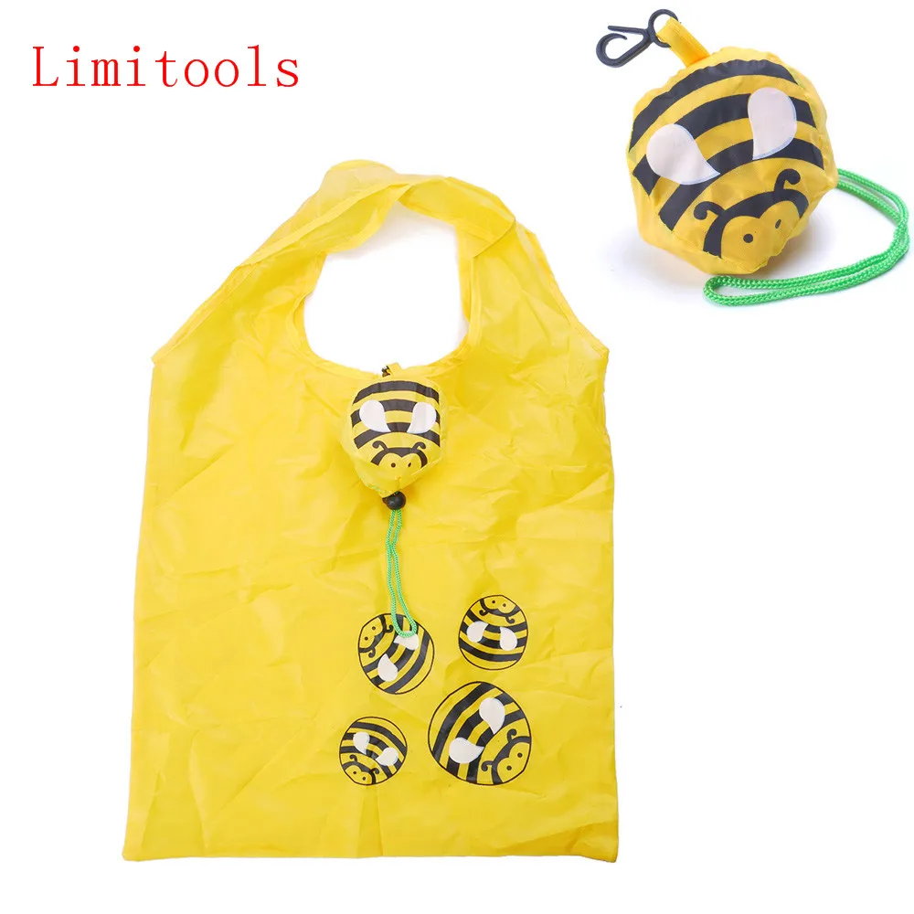 

1PC Animal Bee Shape Shopping Bags Foldable Tote Eco Reusable Storage Handbag Nylon Home Storage Organization Bag