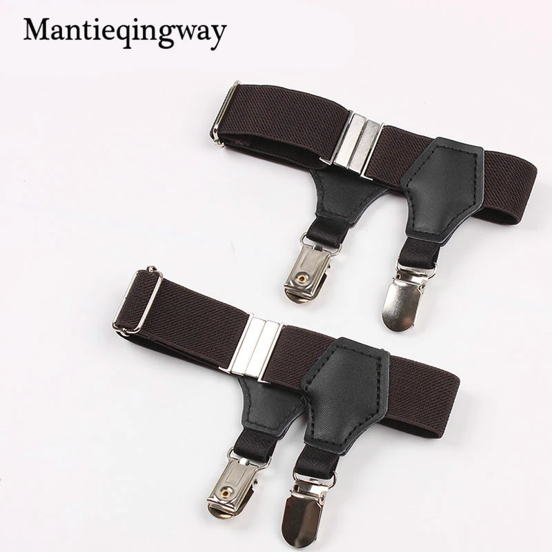 Mantieqingway модные Solid & Striped 2,5 см Ajustables подтяжки для Для мужчин носок подвязки унисекс сопротивление ремень Tirantes Hombre