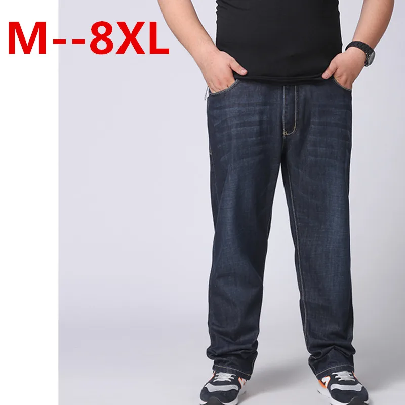 Большие размеры 10XL негабаритных джинсы жира 300 фунтов Extra Large брюки big Men 160 кг
