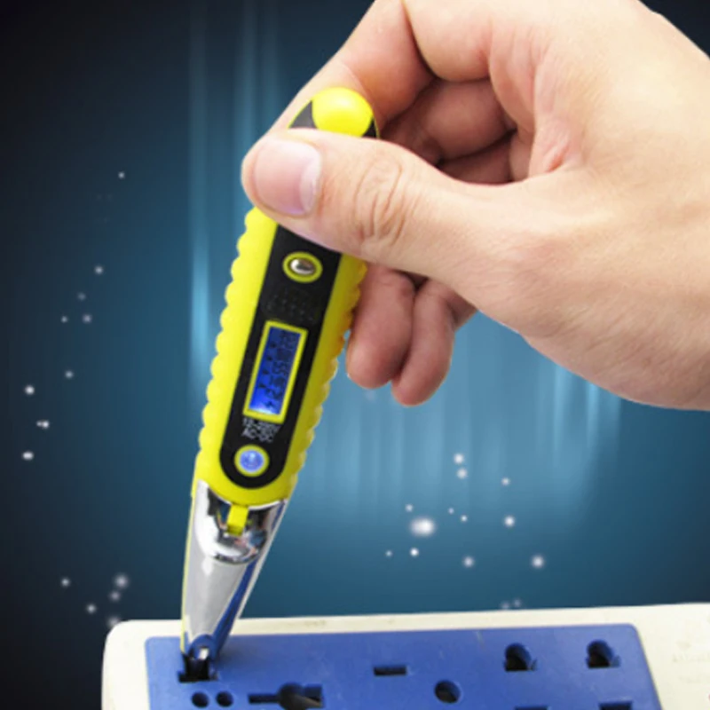 

Multi-Sensor 10-220V AC DC Measurement Voltage Detector Test Pen With Night Vision Digital Electrical