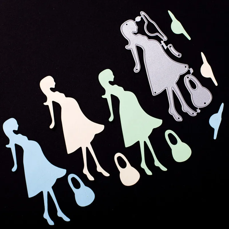 

Pregnant Woman Baby Shower Metal Steel Cutting Die Scrapbooking DIY Carbon Sharp Book Photo Album Art Card 9.3*4.8cm