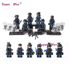 98507 6pcs Combat Military Camouflage Barrier Gun Battle shield Army building blocks model bricks toys for