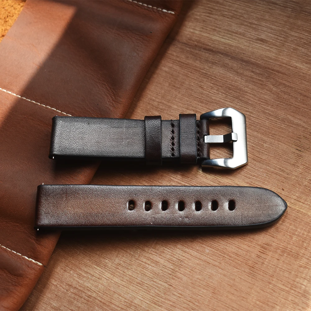 Handmade Genuine Leather Watch Strap High Leather Replacement Wristband 20mm/22mm/24mm Five Colors Optional Quick Release