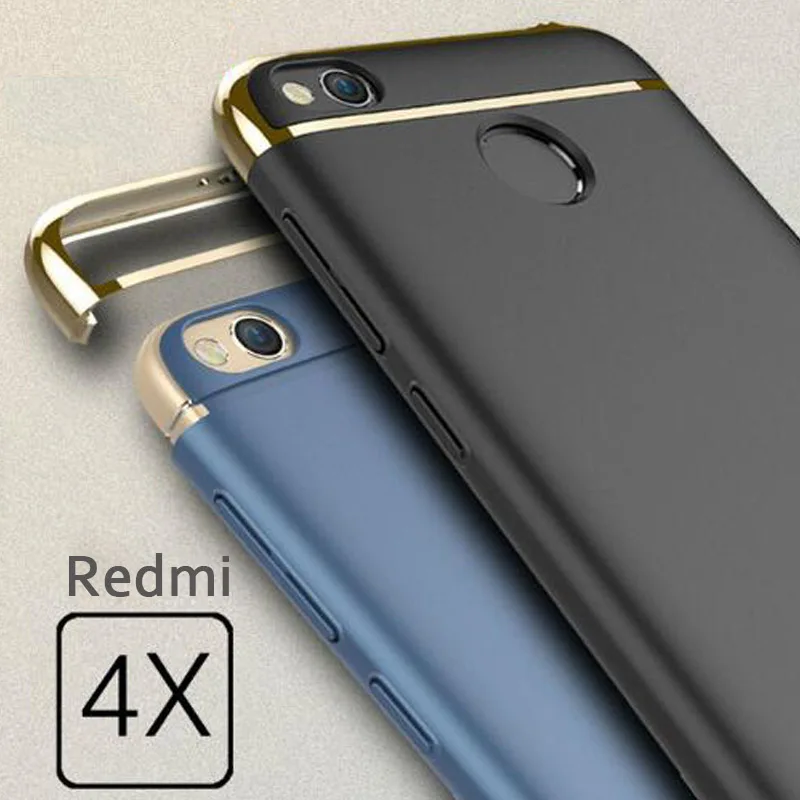 3 в 1 Роскошный чехол для Xiaomi Redmi 4 X Обложка 360 Степень защиты Жесткий PC мобильного