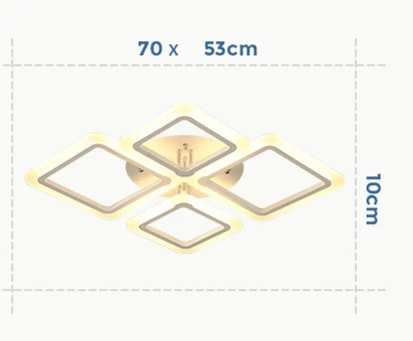 Светодиодные потолочные светильники для гостиной, простые современные, креативная атмосфера, для дома, Скандинавская спальня, столовая, потолочная лампа для мастерской комнаты - Цвет корпуса: 4 heads 700x530mm