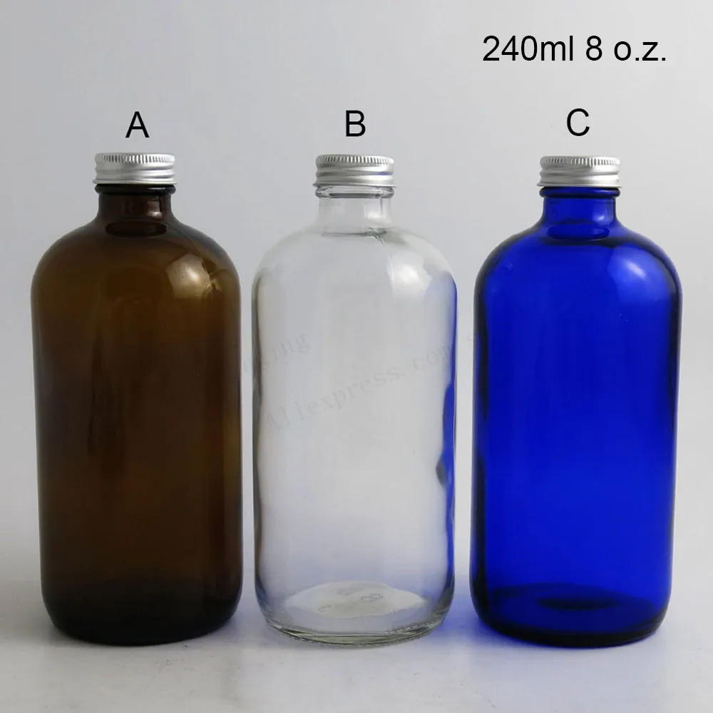 Download 100 x 240ml Big Refillable Boston Round Glass Bottle with ... Yellowimages Mockups