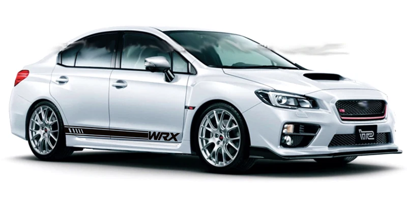 2 шт. кузов сторона наклейки для SUBARU Impreza WRX STI - Название цвета: Черный