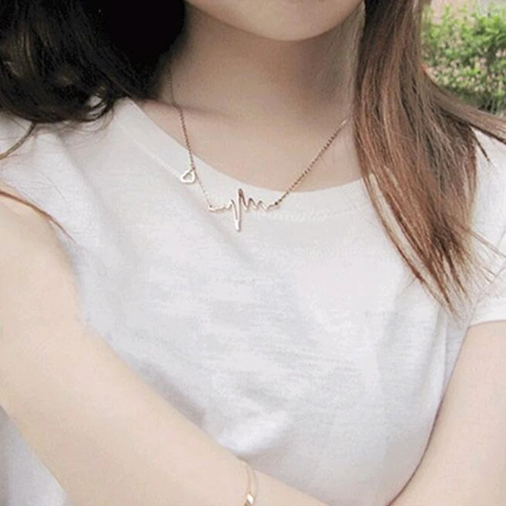 FAMSHIN-2016-Hot-Simple-Wave-Heart-Necklace-Chic-ECG-Heartbeat-Gold-Pendant-Charm-Lightning-Necklace-for (3)
