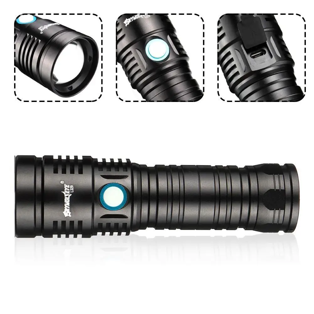 

Powerful Flashlight Telescopic Battery Anti-reverse Protect Durable Torch