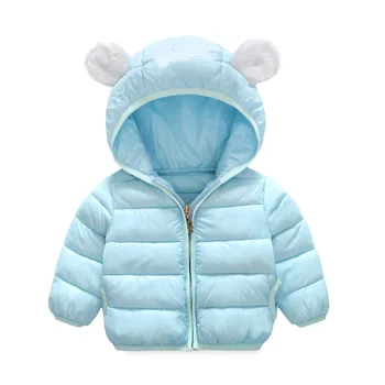 

Winter Children Outerwear Kids Girls Cotton Coats Kids Baby Boys Ears Hooded Down Padded Jacket Cute Parkas Warming Clothes