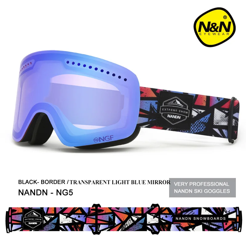 Лыжные очки NANDN двухслойная противотуманная Лыжная маска с УФ защитой 400 для
