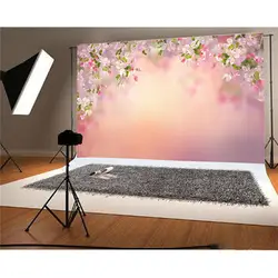 7x5FT розовый Персиковый Цветок доска фон для свадебной вечеринки фотографические фоны для фотостудии виниловые фоны