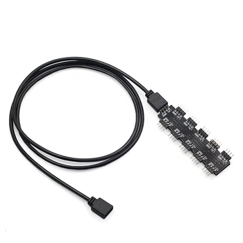 

Motherboard RGB hub, 1 point 10 sub connector, computer motherboard synchronous RGB fan light control