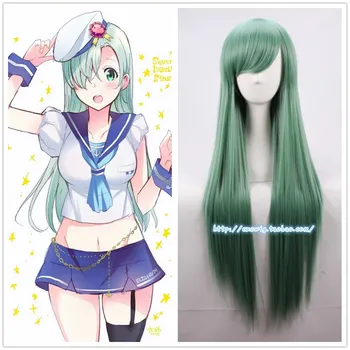 

85cm/33" The Seven Deadly Sins Girl Elizabeth Liones cosplay wig women Princess Elizabeth light gree hair wig costumes +hair net