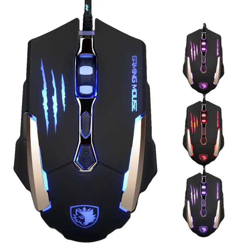 Good sale Q6 7 Buttons 3500 DPI Wired Gaming Mouse LED Optical Game