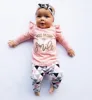 Baby Girl Clothes Newborn Infant Autumn 3Pcs Set Cotton T-shirt Pants Headband fall Outfits Clothes Baby Girls Clothing Suit 1