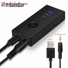 Bluetooth передатчик приемник адаптер TX8 3,5 мм беспроводной аудио адаптер ТВ передатчик горячая Распродажа беспроводной адаптер